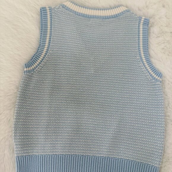 Cat & Jack Girls Light Blue Knit Sweater Vest - Picture 4 of 6